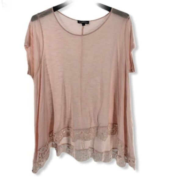 Flowy Lightweight Crochet Trim Top sz M - Picture 7 of 7